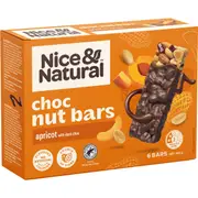 Nice & Natural Nut Bars Apricot With Dark Choc Multipack Snacks 6 pack