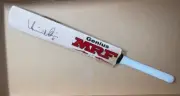 Virat Kohli signed MRF full size cricket bat with COA and photo proof of signing