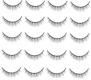 WOFASHPURET False Lashes 10 Pairs Natural False Lashes Set No Adhesive Residue Safe for