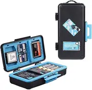LENSGO Camera Battery Memory Card Case, Memory Card Hard Protector Case Water-Resistant Anti-Shock Compact Camera Battery Card Storage Box for 3 Camera Batteries 3 XQD or 3 CF Cards 6 SD Cards-B