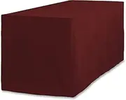 8' Ft Burgundy/Marron Fitted Rectangular Table Cloth 96" Inch X 30" Inch Trestle Polyester Washable Fabric Table Cover for Wedding Banquet Kitchen Baby Shower Trade Show Fair - 8 ft Burgundy