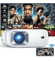 4K Support Projector with WIFI and Bluetooth Portable Mini Projector