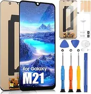 LCD Screen for Samsung Galaxy M21 Display for Galaxy M21 M215 SM-M215F SM-M215F/DS SM-M215F/DSN LCD Display Touchscreen Assembly with Repair Kit (6.4 Inches, Black, TFT)
