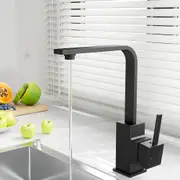 1X Cefito Kitchen Tap Mixer Tap Square Sink Faucet Basin Laundry Black