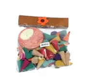 Pack of 100 Incense Cones Made in Thailand with Pink Elephant Ceramic Plate