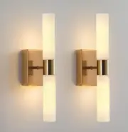 KUZZULL Wall Sconces Set of Two Wall Lamp Sconce Lighting Gold Tone