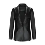 Vegan Leather Blazer Jacket