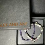 Alex And Ani Purple Flowers Beaded Bracelets Set of 2