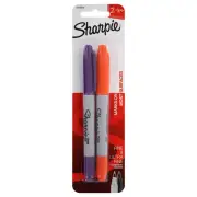 Sharpie Twin-Tip Permanent Markers, Fine/Ultra Fine Point, Assorted Colors, 2-Co