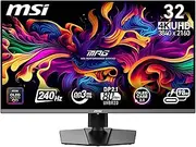 MSI, MPG 322URX QD-OLED, 32-Inch,4K UHD, 3840x2160,OLED Monitor, 240Hz, 0.03ms, DisplayHDR True Black 400, G-SYNC Compatible, HDMI 2.1, DP 2.1a, USB C (98W PD), Height Adjustable, Black