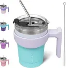 10 Oz Tumbler with Handle and Straw Stainless Steel Insulated Tumbler Cups for W