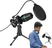 Podcast Microphone - USB Streaming Podcast Microphone Kit | USB Gaming Microphone, Professional Podcast Microphone, Computer Microphone Pack, Plug And Play For Music Recording, G