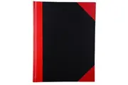 Cumberland Notebook A5 100 Leaf Ruled Red & Black Hard Cover Embossed Stitching FC6210