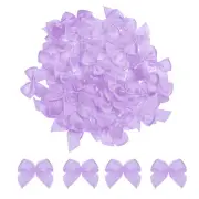 150Pcs Mini Ribbon Bow 1" Mini Fabric Satin Ribbon Flower Bows for Craft Purple