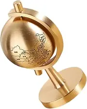 HAWILLOSCH Brass Rotating Globe Decor Small Desktop Globe with Base for Home Office Classroom Space Saving