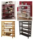 3 Tier Wooden Bookshelf Bookcase Oak, Cherry White or Espresso Finish