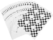 PRETYZOOM 20pcs Decorative Envelope Stickers Black White Checkered Racing Car Party Decorations Round Bag Labels for Birthday Celebrations Easy Peel Stick Design Versatile Use for Candy Bags
