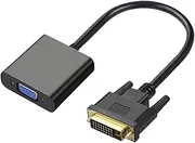 OUGCYG DVI-D to VGA Adapter, DVI Plug VGA Female Adapter Digital Analog Converter Cable DVI-D 24+1 (1 Pack, Black)