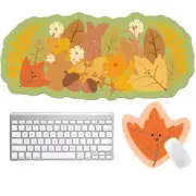 2-in-1 Large Mouse Pad, Cute Anime Plant Desk Protector,Japanese/Korean Aesth...