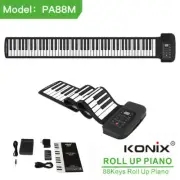KONIX 88Key Electronic Roll Up Piano Keyboard Folding Rechargeable Silicone Gift