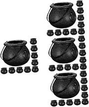 CIMAXIC 4sets Witch Cauldron Candy Jars Halloween Candy Holders for Parties Decorations Creative Plastic Containers for Treats Festive Atmosphere 12pcs*4