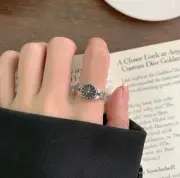 Vintage 925 Sterling Silver Watch Ring Unique Watch Ring