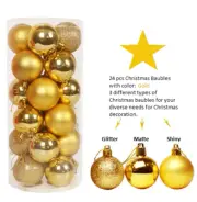 24pcs: 8cm Christmas Baubles ,more colour options and size for DIY Xmas Party.