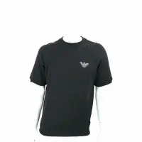 在飛比找Yahoo奇摩購物中心優惠-Emporio Armani 老鷹刺繡黑色莫代爾短袖運動衫 