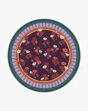 245' Round | Machine Washable Runner Rug | Kid & Pet Friendly | Indoor Rug | Iris Apfel Ambroeus Royal Plum Tufted Rug | Ruggable