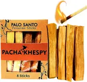 Palo Santo Sticks Authentic Smudging Peru - 8 Pack for Energy Cleansing, Aromath