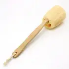 Wooden Handled Natural Sponge Loofah Back Scrubber Brush Bath Long Reach Shower