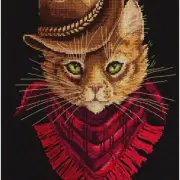 Tom's Wild West Adventure Cross Stitch Kit - DIY, J-7173-16 Count, Aida Black, 1