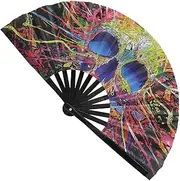 [Generic] Large Folding Hand Fan - 13 Inch Big Chinese Folding Hand Fans,Kung Fu Craft, Dancing Supplies, Handheld Cooler, Home Decoration For Stage Performance