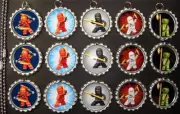 15 Special Assorted Ninjago Silver Flat Bottle Cap Necklaces Set 02