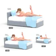 Resin 1/43 1/64 1/87 Sleeping Girl with Bed Blue Painted Figure Miniature Toys