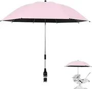 Kids Stroller Parasol | Foldable Wheelchair Parasol With Clamp | 56x7x7cm Waterproof Pram Umbrella, Portable Travel Supplies, Pushchair Attachment For Outdoor Activities