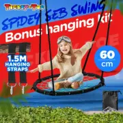 60cm Spider Spidey Web Tree Swing Round Hammock Outdoor Playground Hanging Strap