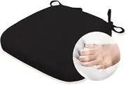 KGPLOME Chair Cushion with Ties for Dining Chair - Memory Foam No Slip Kitchen Chair pad and Dining Room Seat Cushion with Machine Washable Cover [16.5 X 16.2 Inches] - Black
