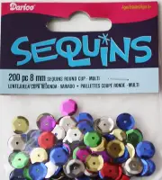 Darice Economy Craft ~ CUP SEQUINS ~ Size: 8mm Color: MIXED Qty in Pack :200