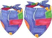 2 Pack Owner and Dog Bandana Set, Pet's Mom/Dad Bandana or Scarf Set, Family Matching Bandanas, Birthday Party Colorful Balloon Pattern