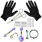 Professional Body Piercing Tool Kit Ear Nose Navel Eyebrow Lip Nose Needle R LW❤