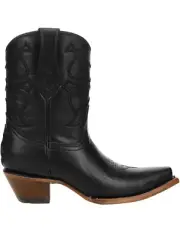 Corral Cowboy Boots Z5111 Black Genuine Leather Women's 9 Embroidered Snip Toe
