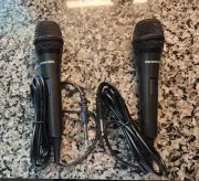 Two Karaoke USA M187 Professional Dynamic Microphones (Corded)