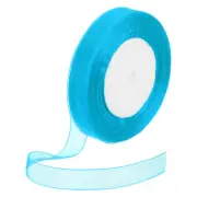 50 Yards Organza Ribbon 5/8" Bright Blue Chiffon Ribbon for Flower Decoration
