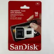 SanDisk MicroSDHC Card with Adapter Sealed NOS 16GB Memory