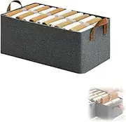 Multi-Functional Folding Wardrobe, Ultra Space Wardrobe Clothes Organizer, Drawer Type Wardrobes Storage Box with Handles (Gray)