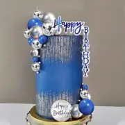 Man Cake Topper Blue Silver Disco Ball Cake Topper Boho Cake topper Decorations