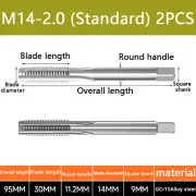 A pair M14-2.0 Hand tap set tap machine suitable for die steel aluminum