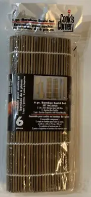 DIY Cook’s Corner 6 Pc. 100% Bamboo Sushi Set/Making Tool Kit Sushi Rolls