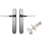 Annecy Lever Oval Backplate Passage Kit Brushed Chrome